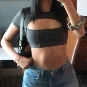 Gray Crop top from Frankie collection